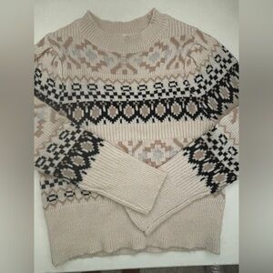 Freshman Beige and Black Knit Top